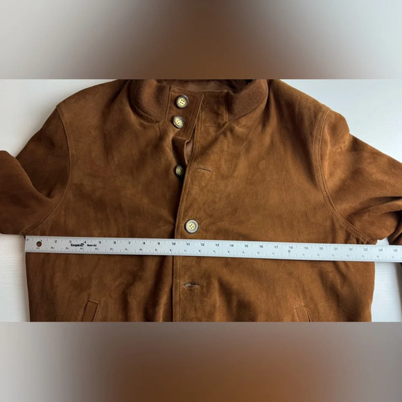 Bettina Rizzi Suede Bomber Jacket L Espresso Brown VTG Italian Leather Coat - Picture 6 of 11